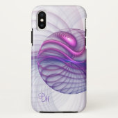 Mooie moderne Abstracte fractal roze Initialen Case-Mate iPhone Case (Achterkant)