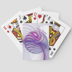 Mooie moderne Abstracte fractale kunstroze naam Pokerkaarten
