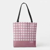 Mooie moderne abstracte patroon op roze goud tote bag (Achterkant)