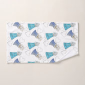 Mooie moderne blauwe bloemige watercolor kunst bad handdoek (Handdoek)