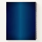 Mooie moderne blauwe glitterslier monogram notitieboek (Achterkant)
