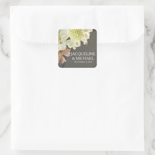 Mooie  moderne bloemgrijs bruiloft zegels (Tas)