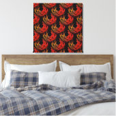 Mooie moderne boho elegante abstracte kunstpatroon canvas afdruk (Insitu (Slaapkamer))