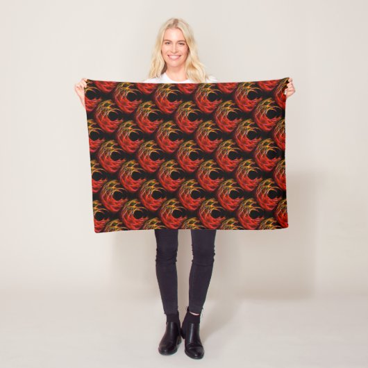 Mooie moderne boho elegante abstracte kunstpatroon fleece deken (In situ)