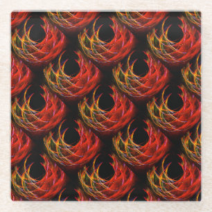 Mooie moderne boho elegante abstracte kunstpatroon glazen onderzetter