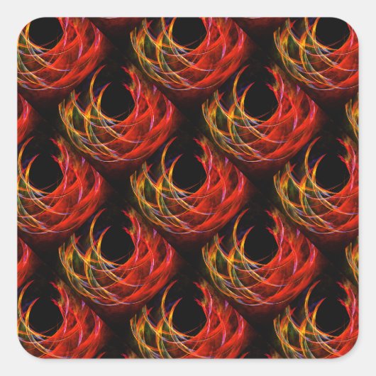 Mooie moderne boho elegante abstracte kunstpatroon vierkante sticker (Voorkant)