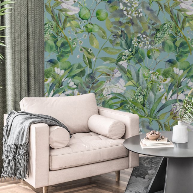 Mooie moderne botanische bloemen en bladeren behang (Creator heeft geüpload)