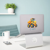 Mooie moderne bouwtruck gepersonaliseerd sticker (Laptop op bureau)