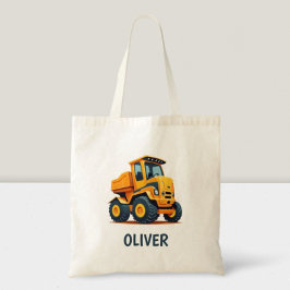 Mooie moderne bouwtruck gepersonaliseerd tote bag