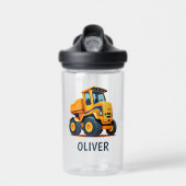 Mooie moderne bouwtruck gepersonaliseerd waterfles (Voorkant)