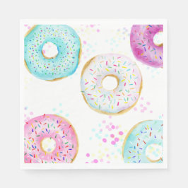 Mooie Moderne Donut Verjaardagsfeest Papier Servet