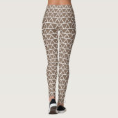 Mooie Moderne Driehoekige Patroon Trendy Mocha Bru Leggings (Achterkant)