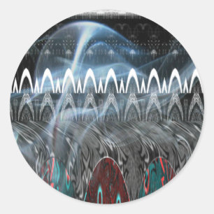 Mooie moderne edgy Print vector Ronde Sticker