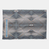 Mooie moderne elegante stalen blauw en zandkleur theedoek (Horizontaal)