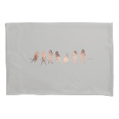 Mooie moderne en eenvoudige witte en koperen vogel kussensloop (Voorkant)