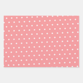 Mooie moderne feestelijke roze geluks klaverpatroo inpakpapier vel