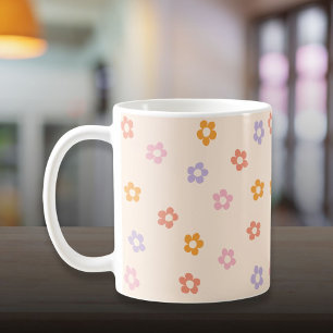 Mooie moderne gekleurde madeliefjespatroon koffiemok