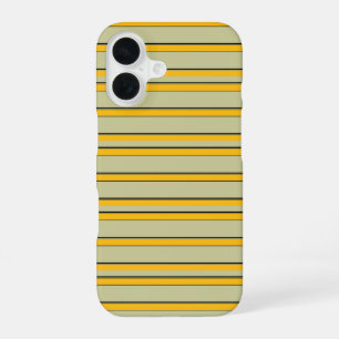 Mooie moderne gele strepen iPhone 16 hoesje