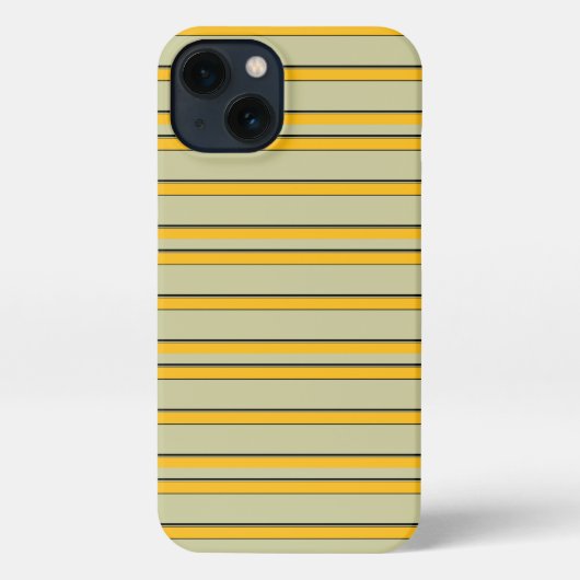 Mooie moderne gele strepen iPhone hoesje (Achterkant)