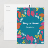 Mooie moderne groene bloemige kerst aangepaste not briefkaart (Voorkant / Achterkant)