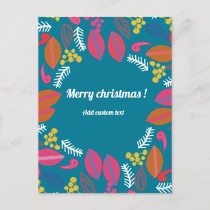 Mooie moderne groene bloemige kerst aangepaste not briefkaart