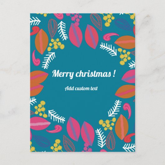 Mooie moderne groene bloemige kerst aangepaste not briefkaart (Voorkant)