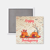 Mooie moderne Happy Thanksgiving Herfst Magneet (Voorkant / Achterkant)