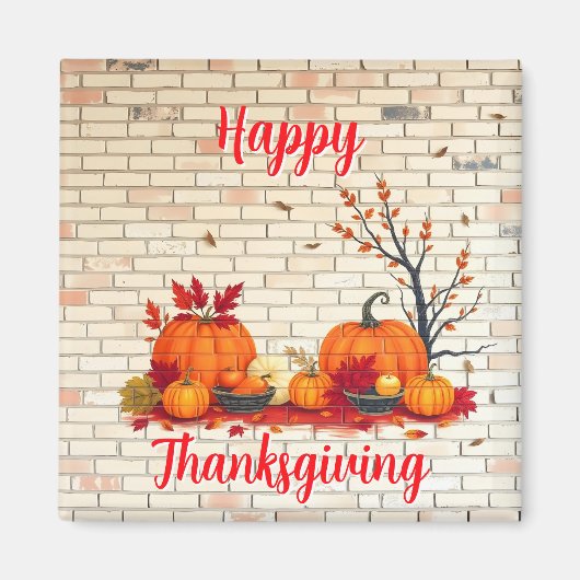 Mooie moderne Happy Thanksgiving Herfst Magneet (Voorkant)