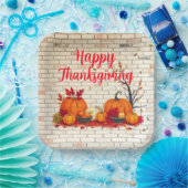 Mooie moderne Happy Thanksgiving Herfst Papieren Bordje (Feest)