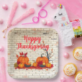 Mooie moderne Happy Thanksgiving Herfst Papieren Bordje (Feest)