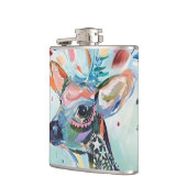 Mooie moderne herten kunst bloem geweien heupfles (Links)