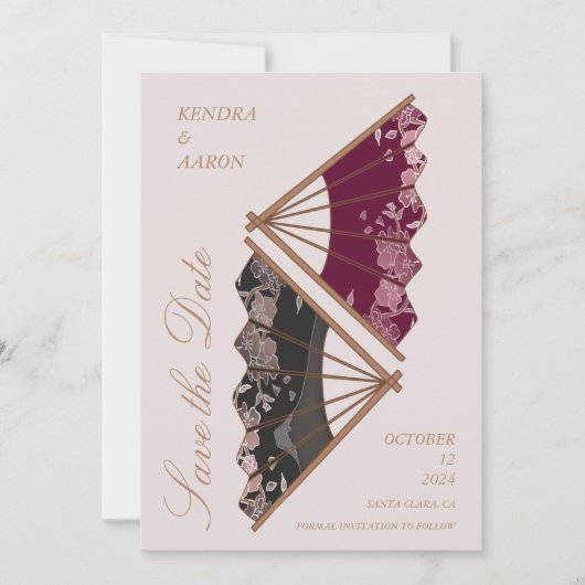 Mooie Moderne Japanse Bruiloft Save The Date Kaart (Voorkant)