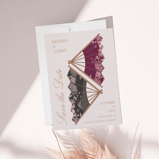 Mooie Moderne Japanse Bruiloft Save The Date Kaart