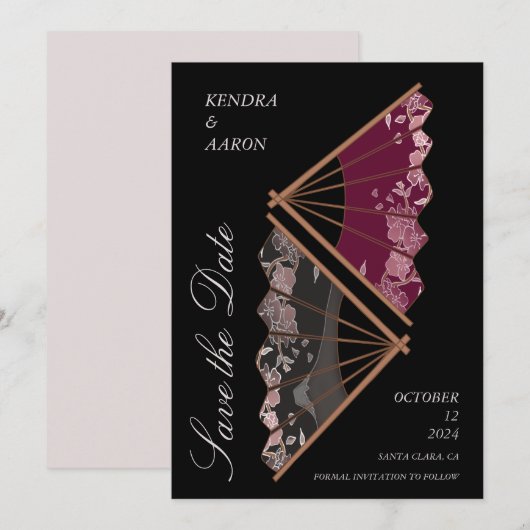 Mooie Moderne Japanse Bruiloft Save The Date Kaart (Voorkant / Achterkant)