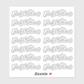 Mooie + moderne kalligrafie script naam sticker (Vel)