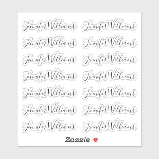 Mooie + moderne kalligrafie script naam sticker (Vel)