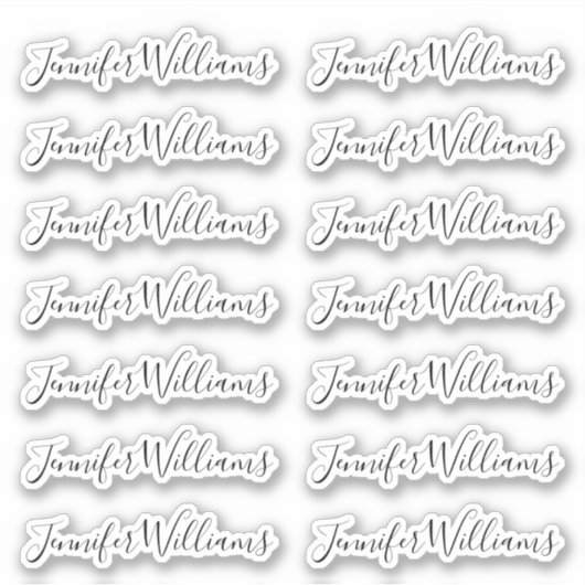 Mooie + moderne kalligrafie scriptnaam sticker (Voorkant)