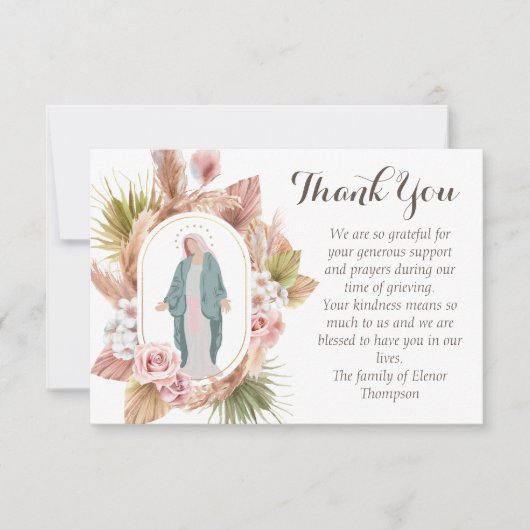 Mooie moderne katholieke condoleances bedankt (Voorkant)