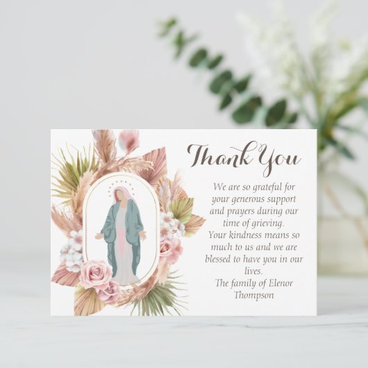 Mooie moderne katholieke condoleances bedankt (Staand voorkant)