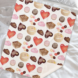 Mooie Moderne Kleurrijke Chocolade Snoep Hart Patr Sherpa Deken