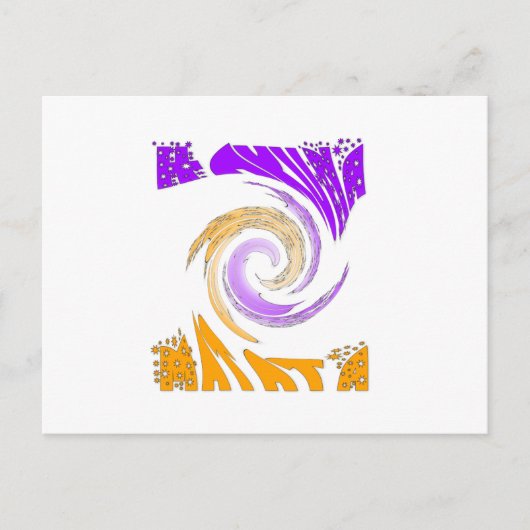 Mooie moderne kunst: Paarse en gouden werveling Briefkaart (Voorkant)