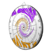 Mooie moderne kunst: Paarse en gouden werveling Dartbord (Voorkant Rechts)