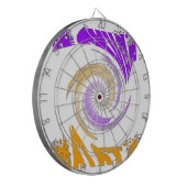 Mooie moderne kunst: Paarse en gouden werveling Dartbord (Voorkant Links)