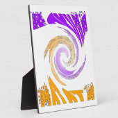 Mooie moderne kunst: Paarse en gouden werveling Fotoplaat (Zijkant)