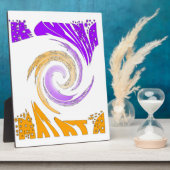 Mooie moderne kunst: Paarse en gouden werveling Fotoplaat (Zijkant)