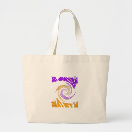 Mooie moderne kunst: Paarse en gouden werveling Grote Tote Bag (Voorkant)