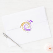 Mooie moderne kunst: Paarse en gouden werveling Hart Sticker (Envelop)