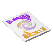 Mooie moderne kunst: Paarse en gouden werveling Notitieblok (Schuin)