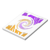 Mooie moderne kunst: Paarse en gouden werveling Notitieblok (Linkerzijde)