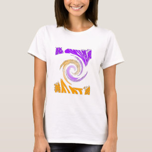 Mooie moderne kunst: Paarse en gouden werveling T-shirt